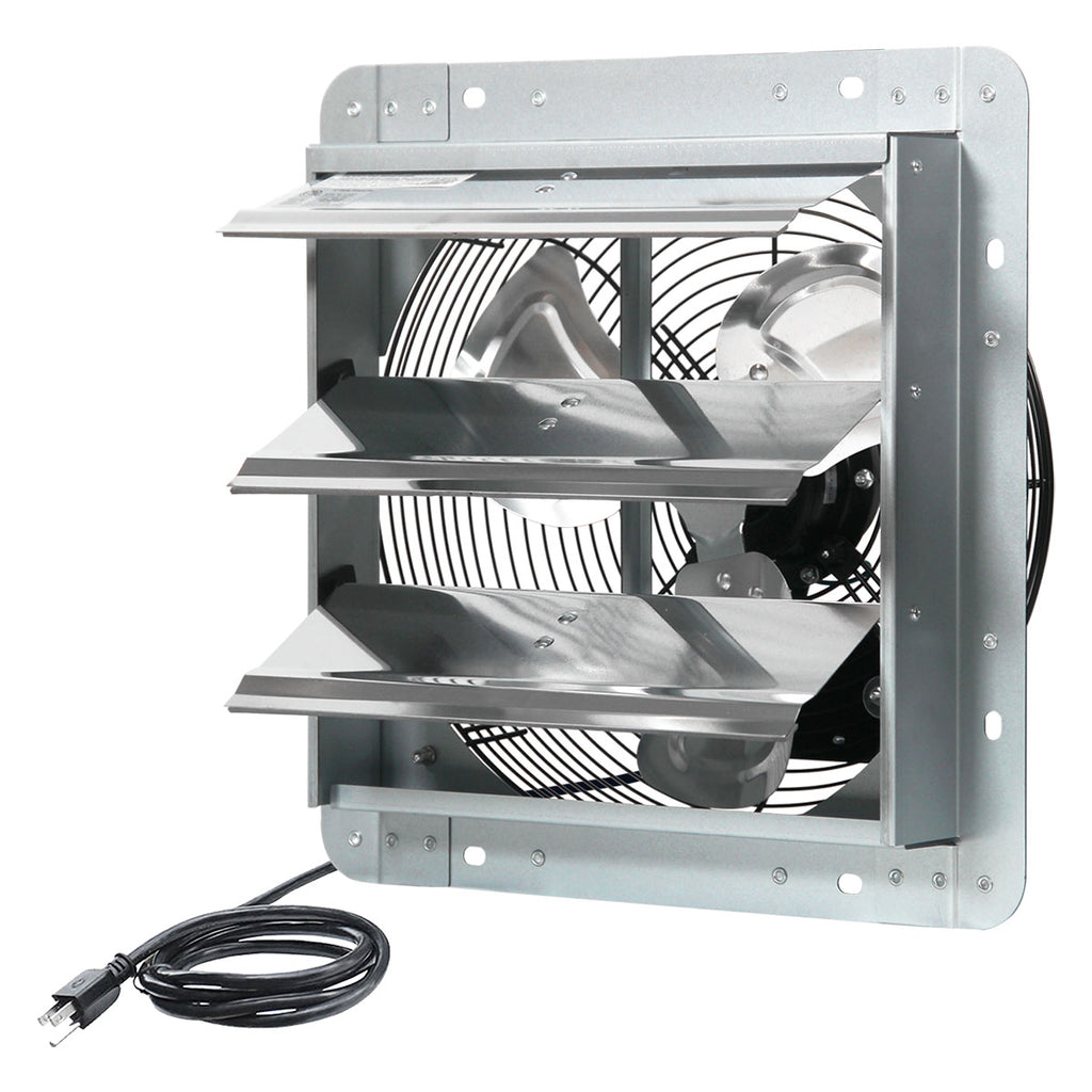 Blotek 12" Industrial Shutter Exhaust Fan | 1,800 CFM Aluminum Ventilation Fan | Wall Mount Attic, Garage & Greenhouse Fan