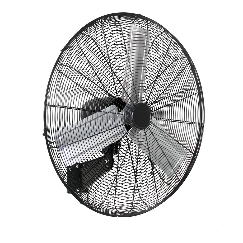 Blotek 24" Oscillating Wall Mount Fan | 3-Speed Industrial Aluminum Blade Fan | Heavy-Duty Air Circulator for Warehouse, Garage, Gym & Workshop